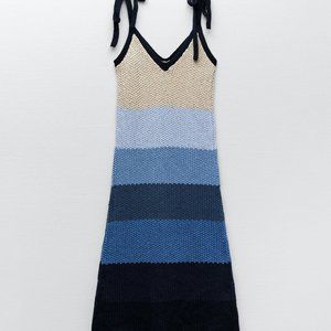 ZARA Color Block Knit Maxi Dress